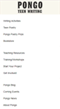 Mobile Screenshot of pongoteenwriting.org